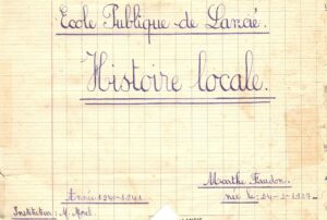 Le cahier d&rsquo;écolier de Marthe Faudon